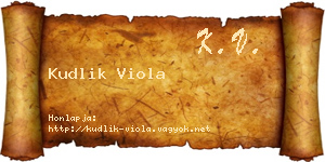 Kudlik Viola névjegykártya